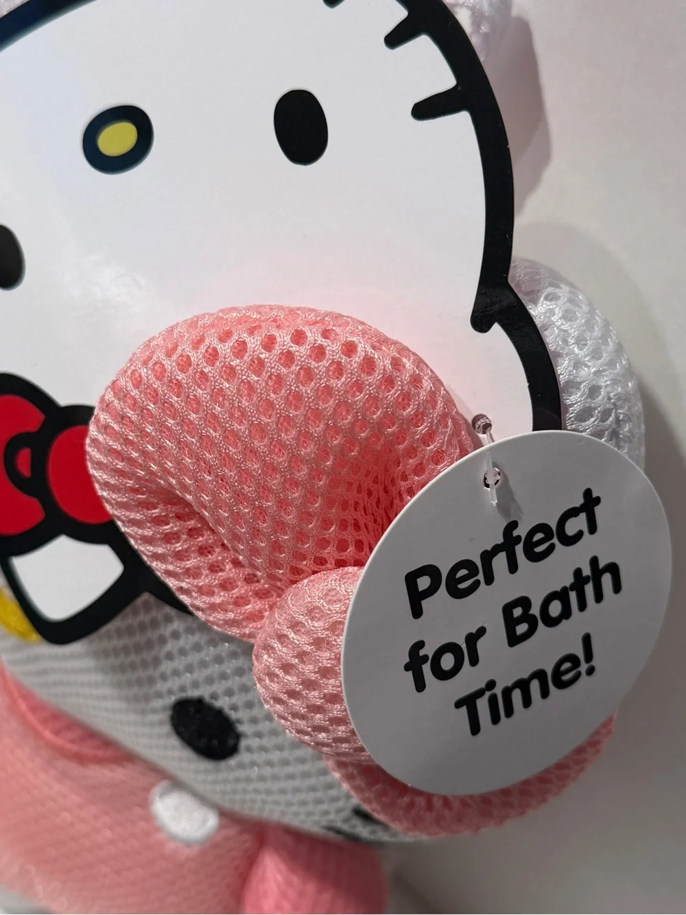 Hello Kitty White and Pink Mesh Bath Plush